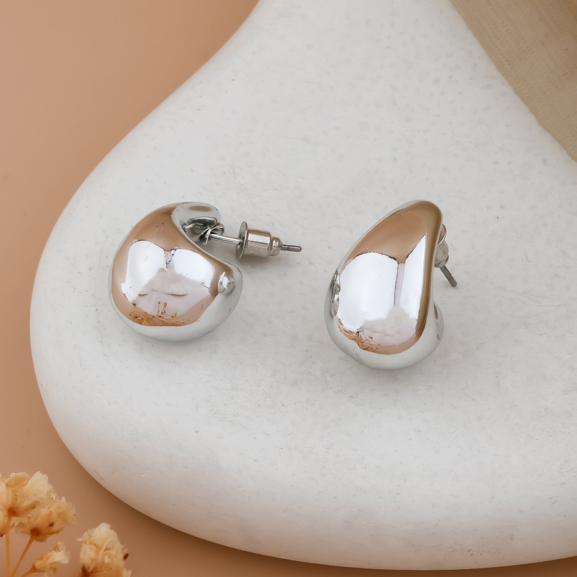 Chunky Teardrop Stud Earrings