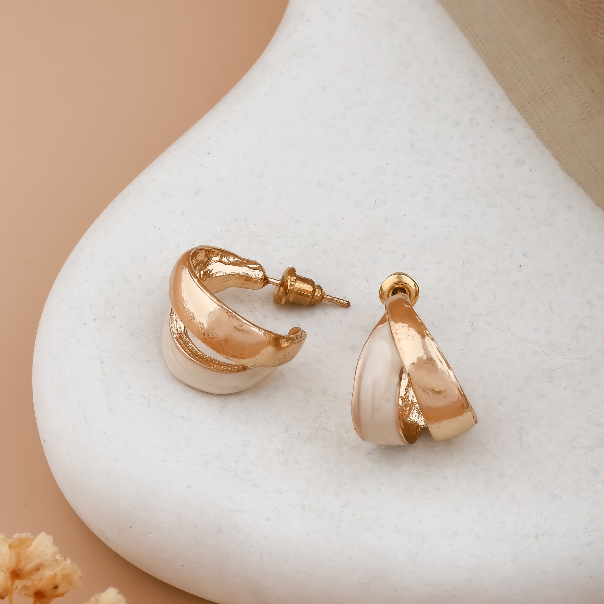 Twisted Enamel Half Hoops