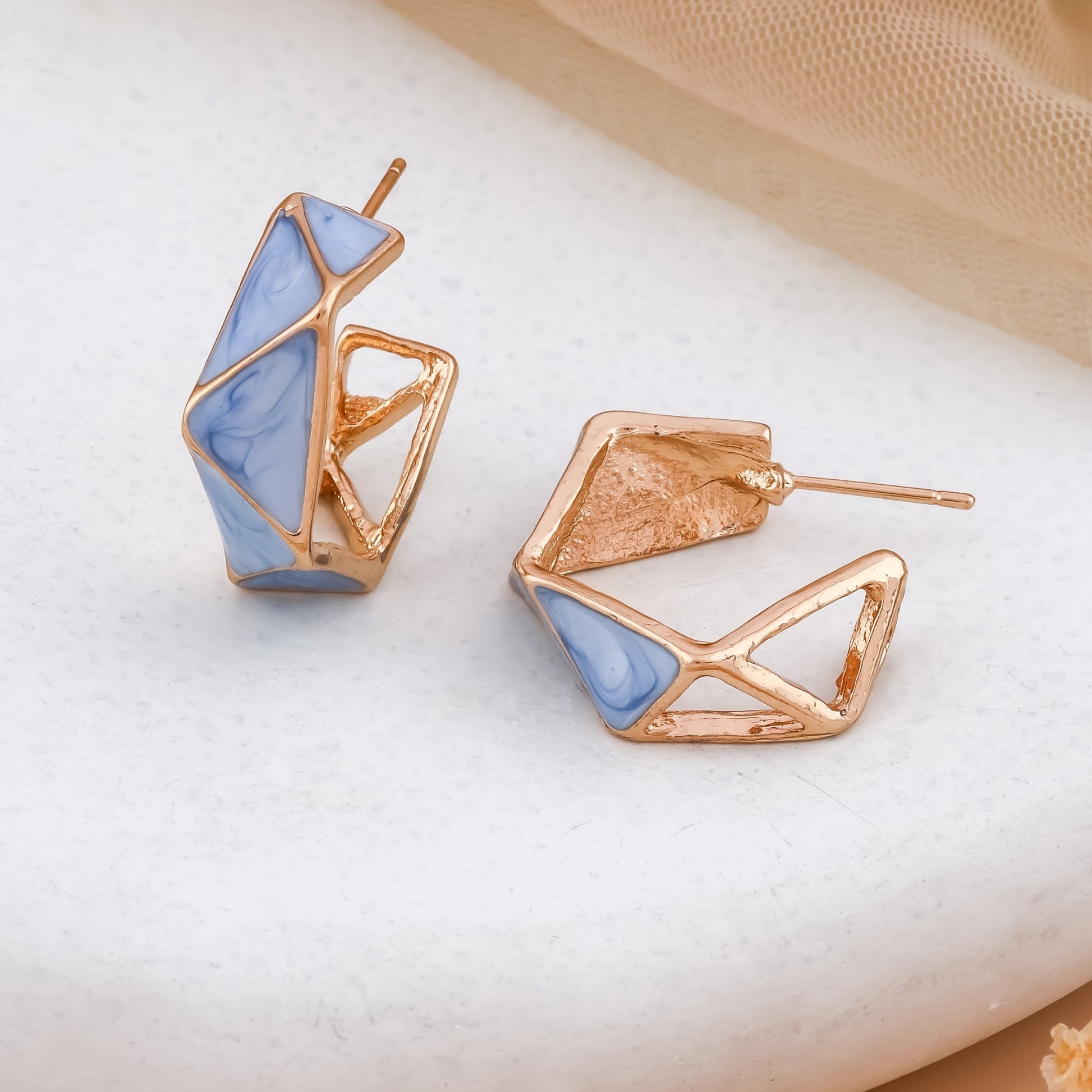 Geometric Enamel Stud Earrings