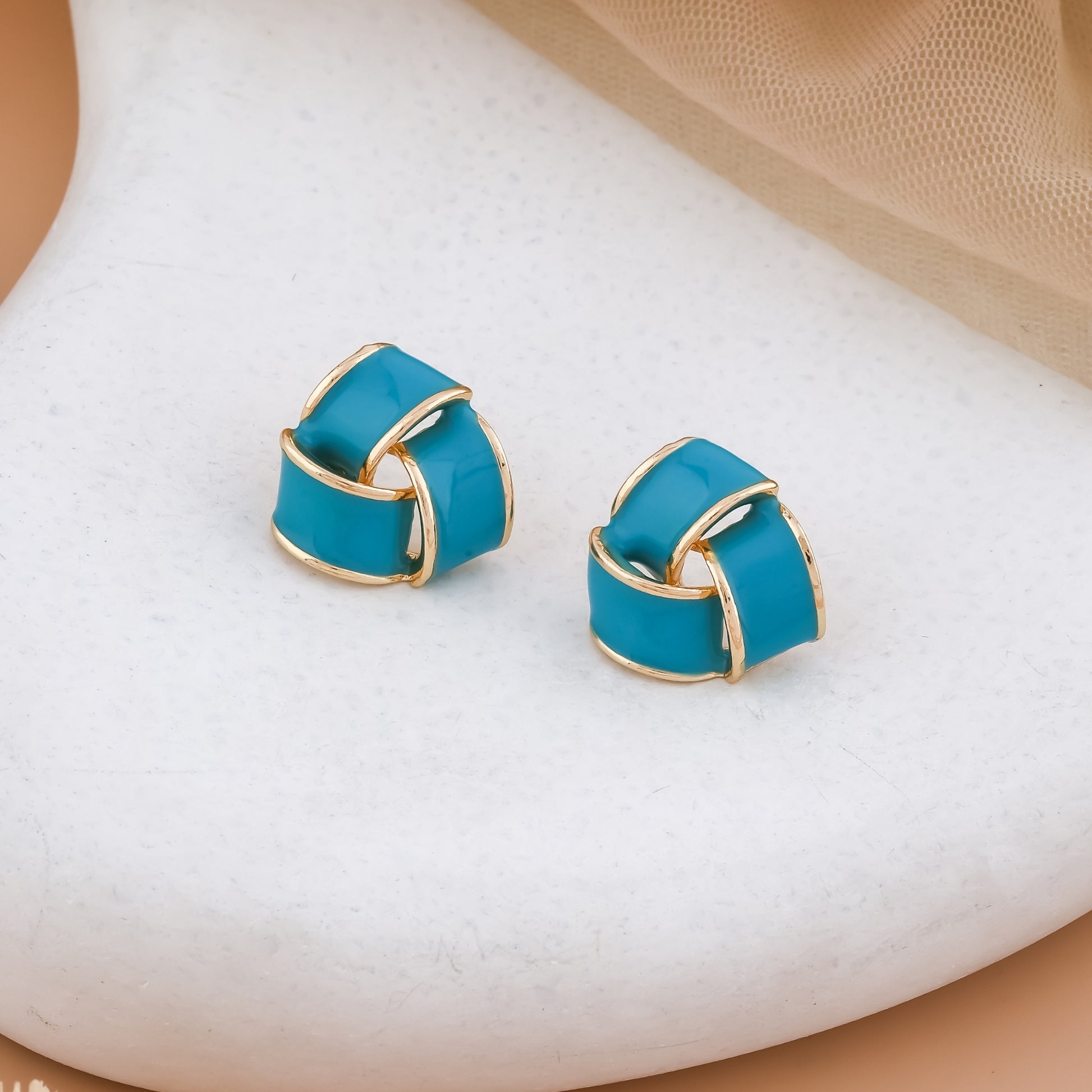 Enamel Knot Stud Earrings