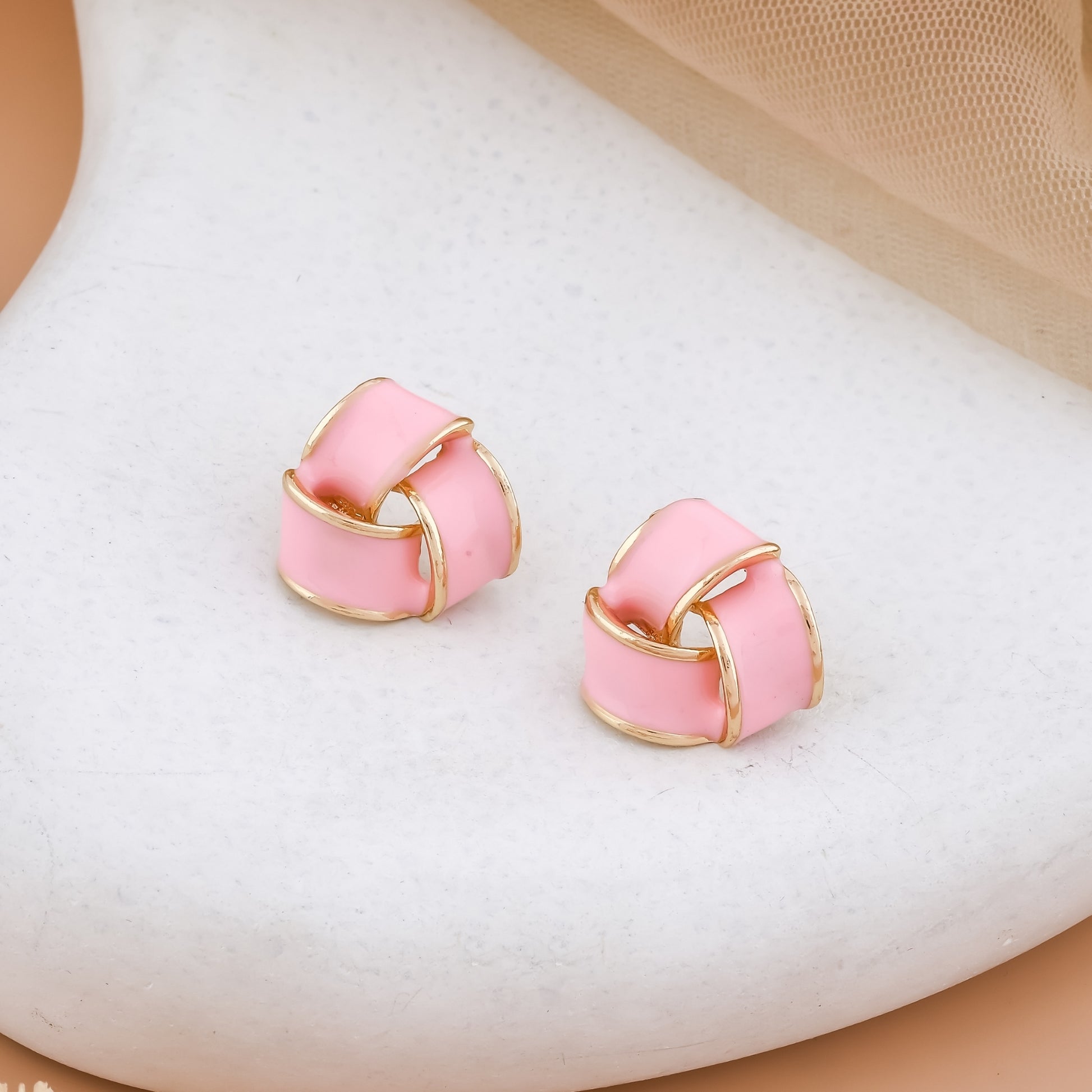 Enamel Knot Stud Earrings