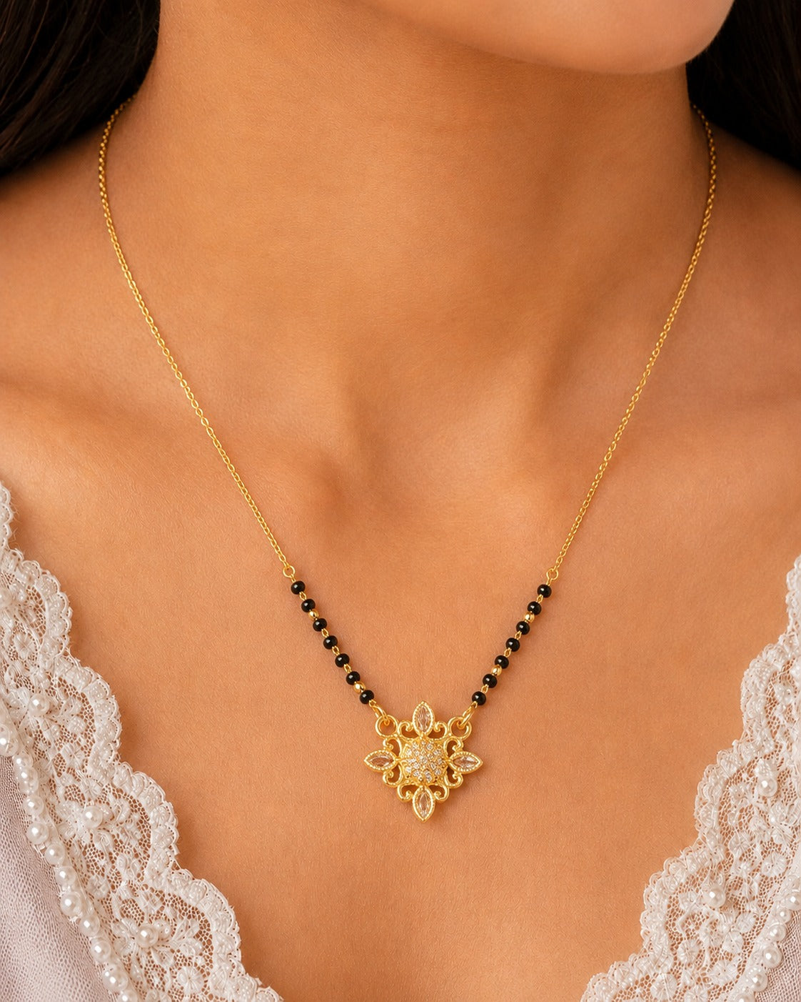 Premium Floral Mangalsutra Necklace