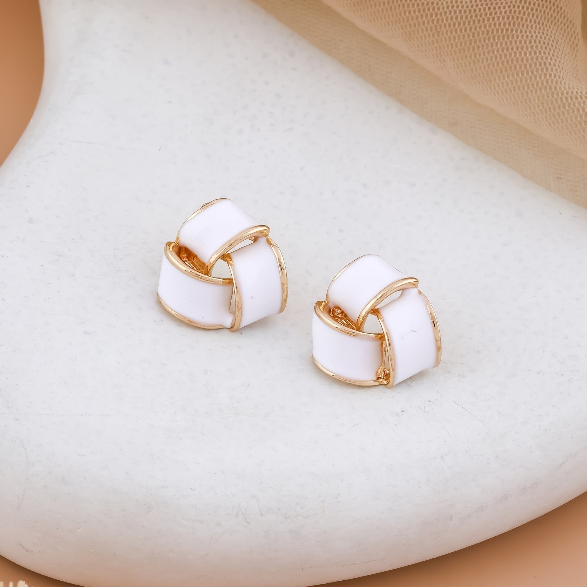 Enamel Knot Stud Earrings