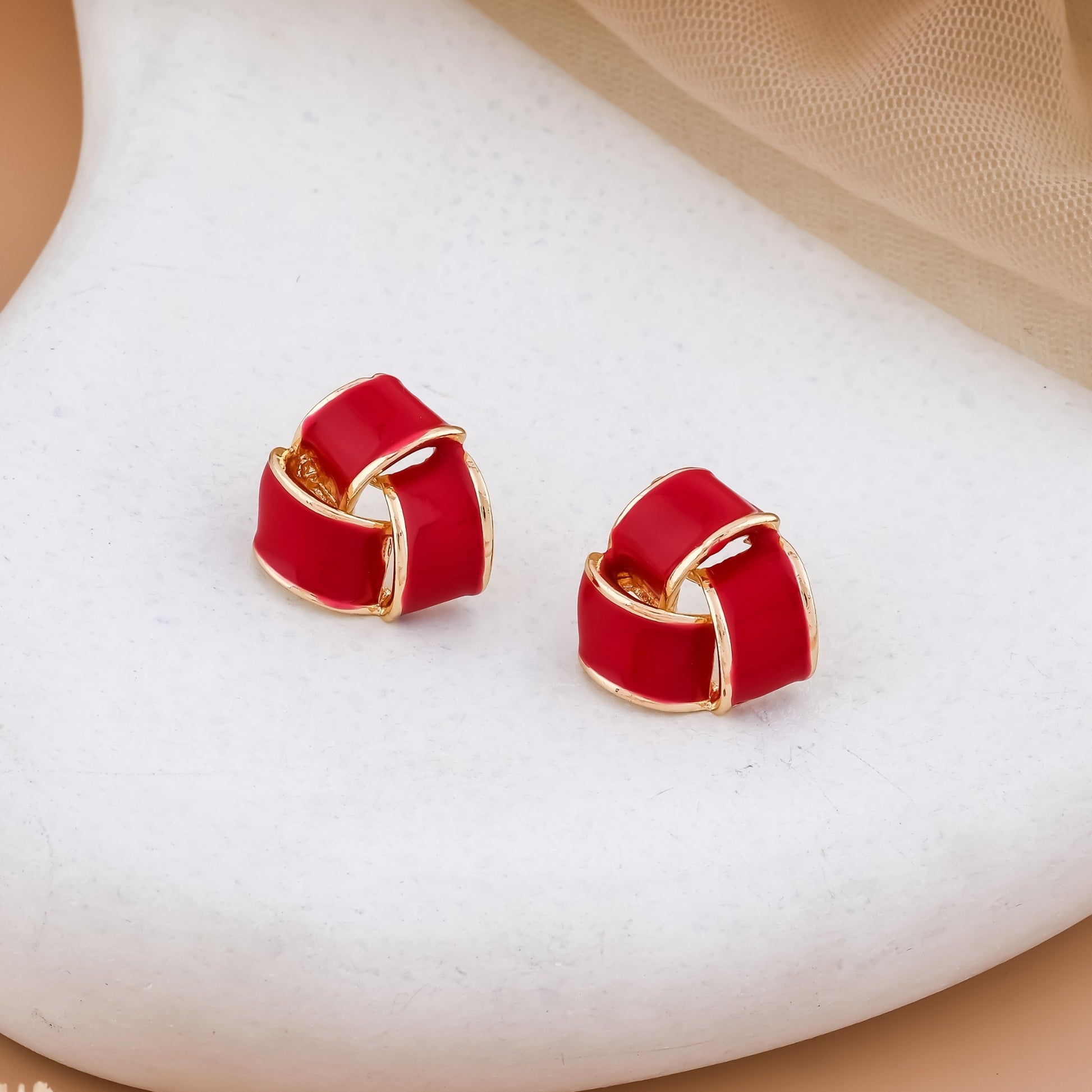 Enamel Knot Stud Earrings