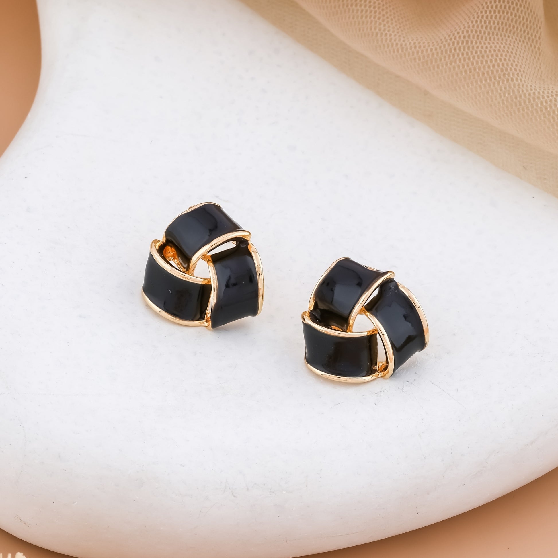 Enamel Knot Stud Earrings