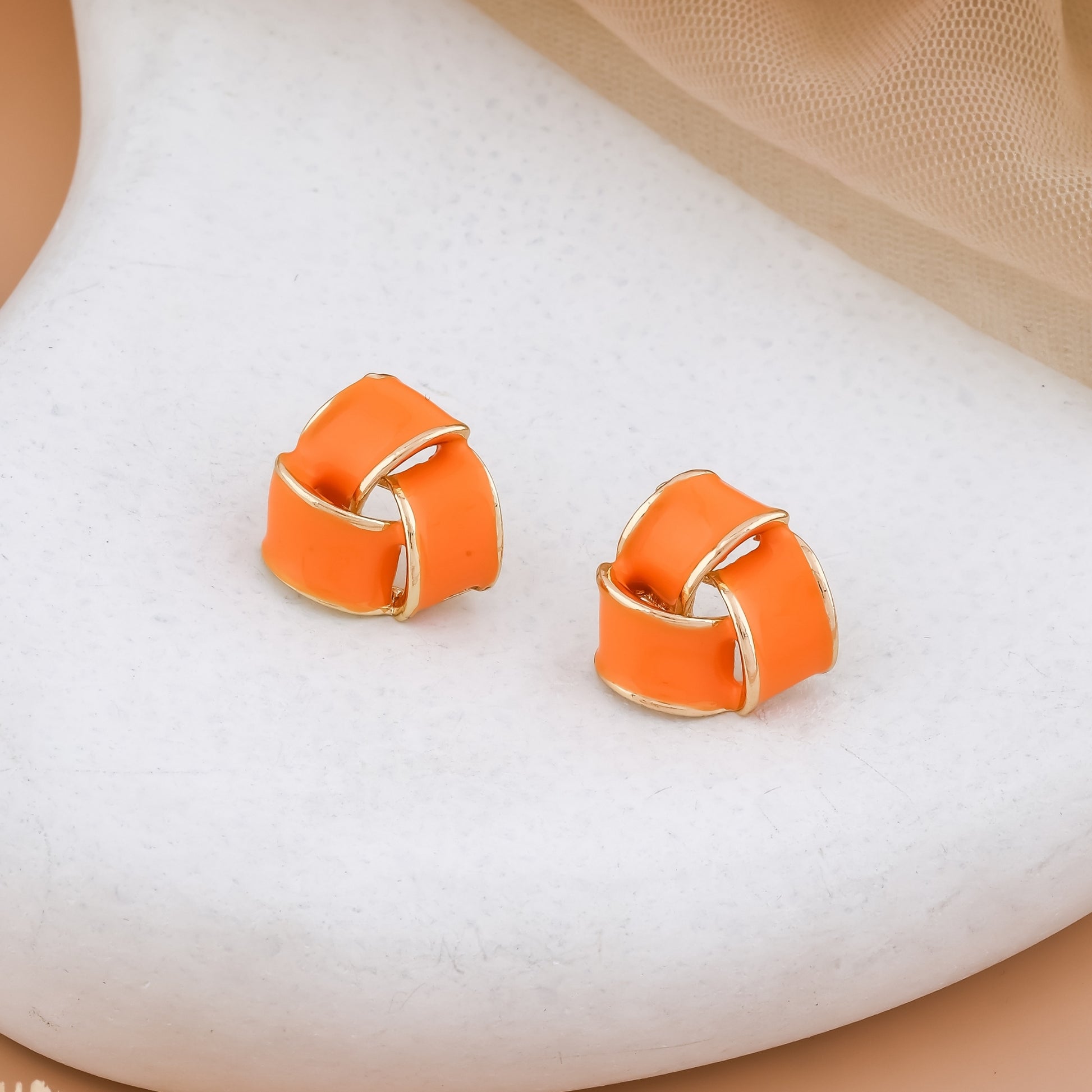Enamel Knot Stud Earrings