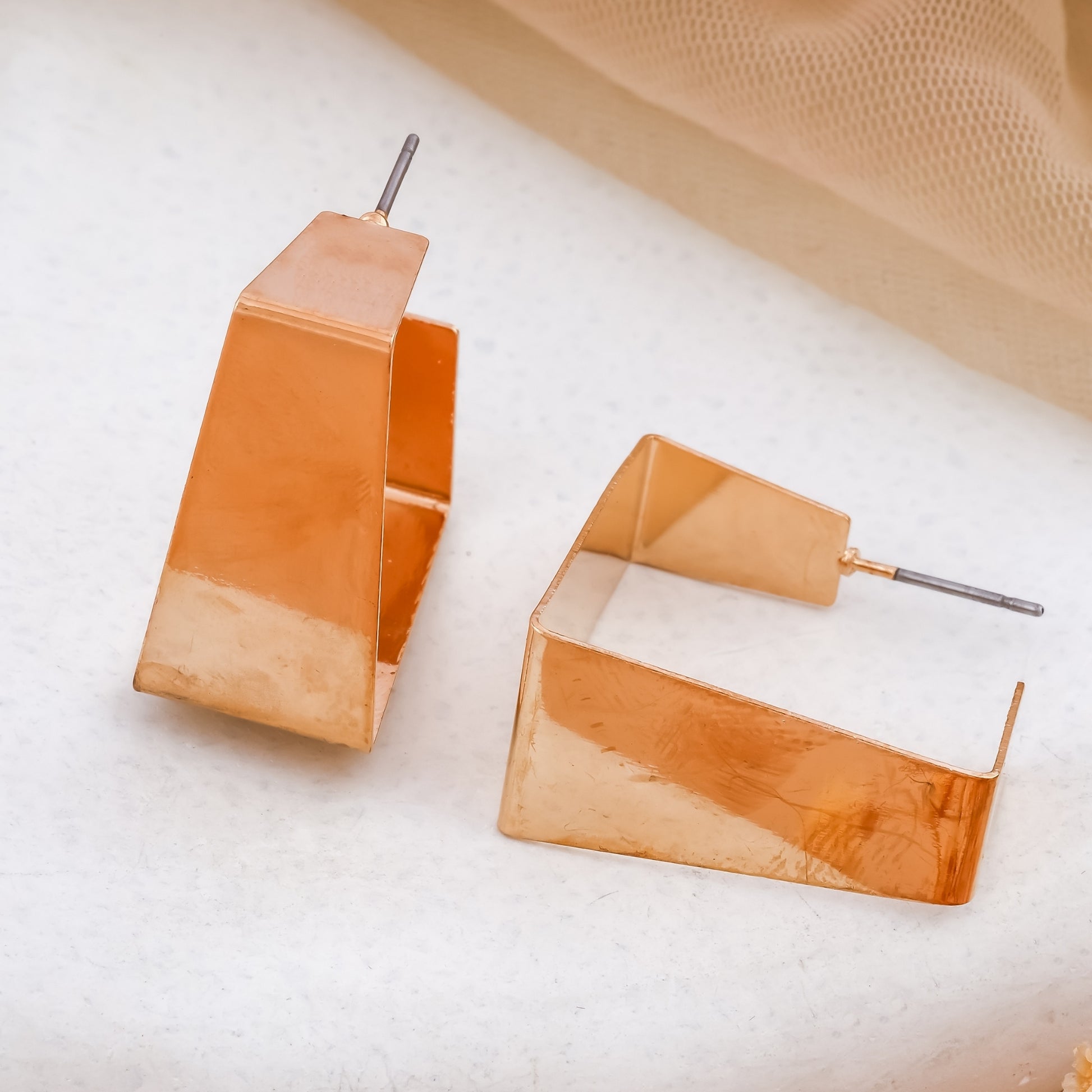 Angular Chunky Hoop Earrings