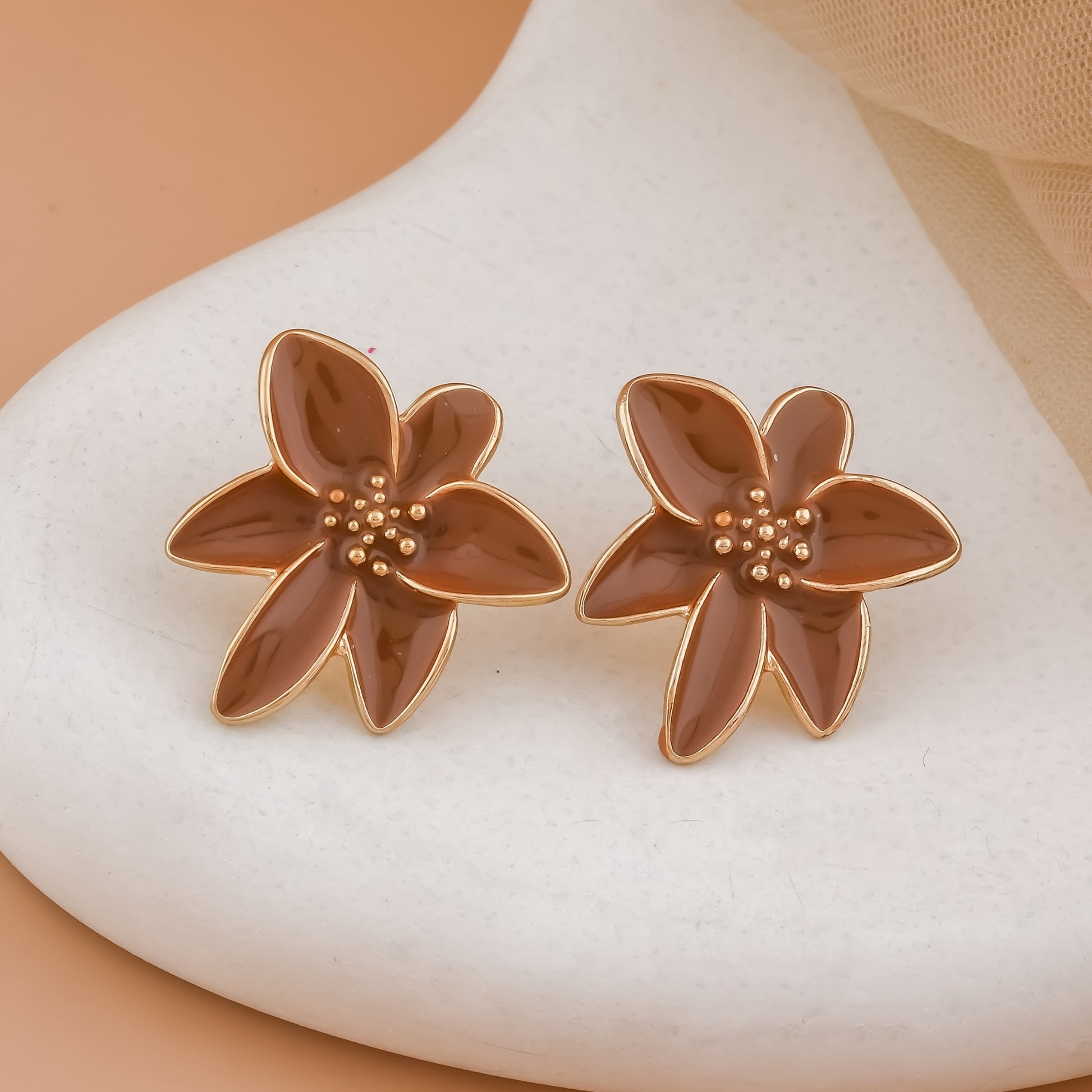 Enamel Flower Earrings