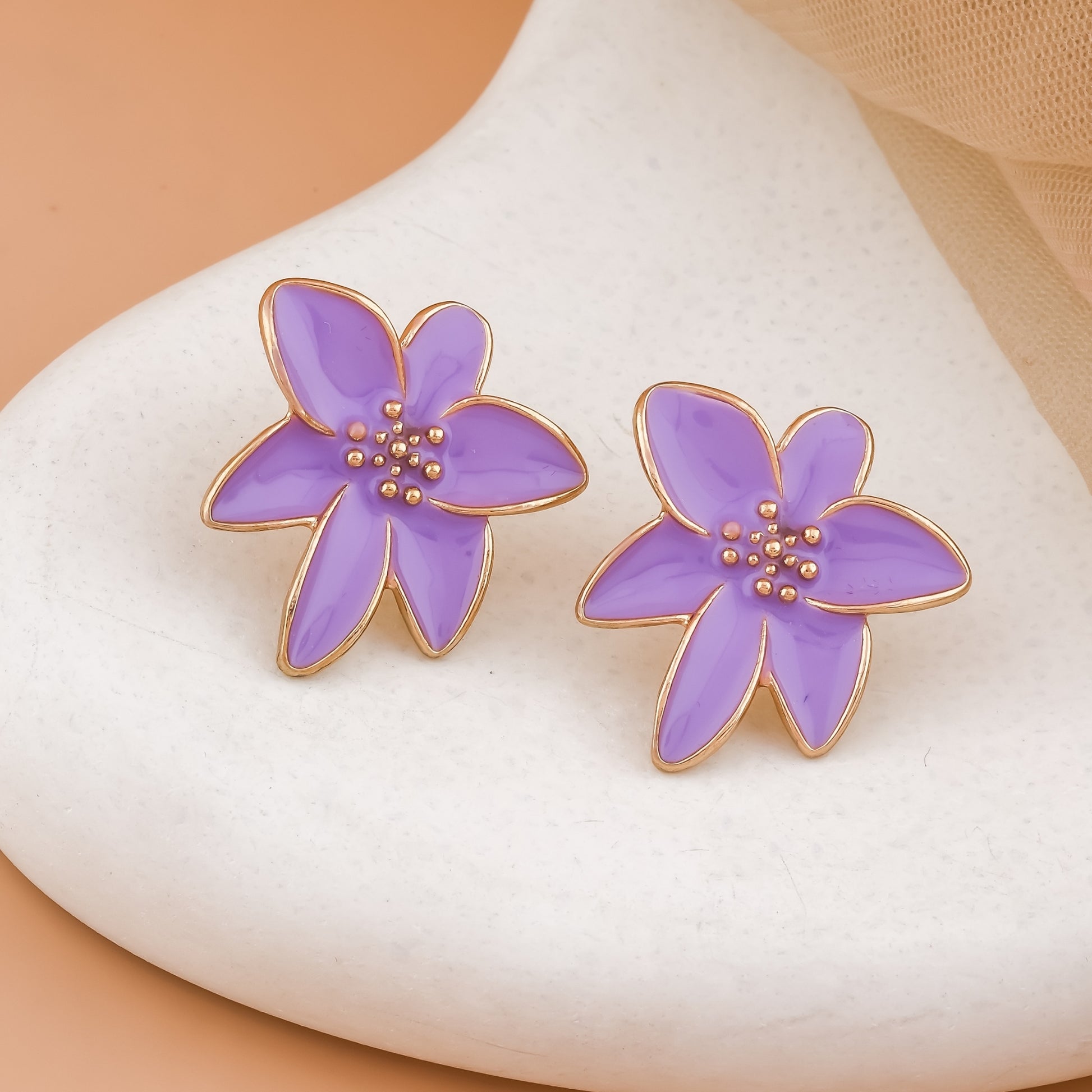 Enamel Flower Earrings