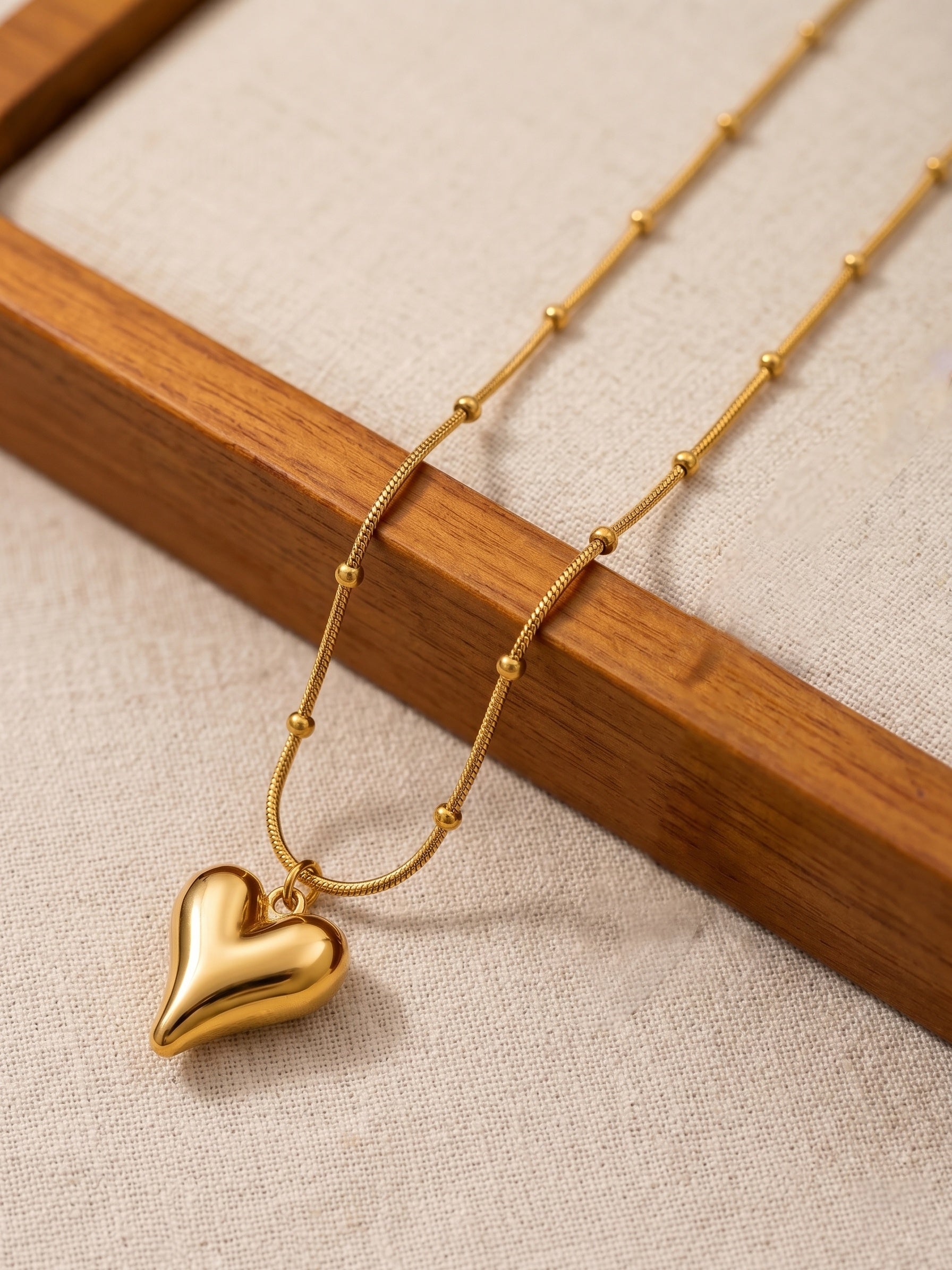 The Lumina Puffed Heart Pendant Necklace