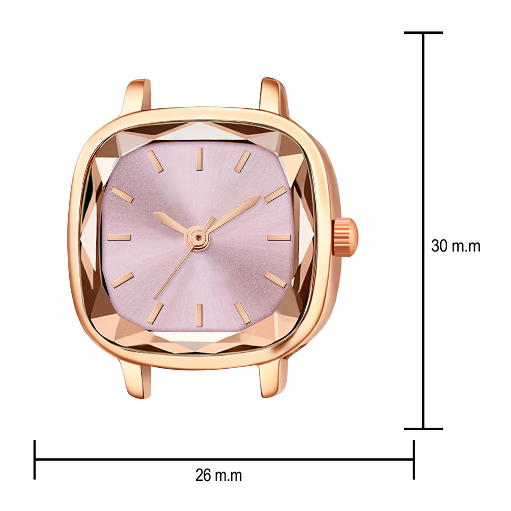 Elegant Rose Gold Square Metallic Watch for Women – Classic Minimalist Analog Bracelet Watch