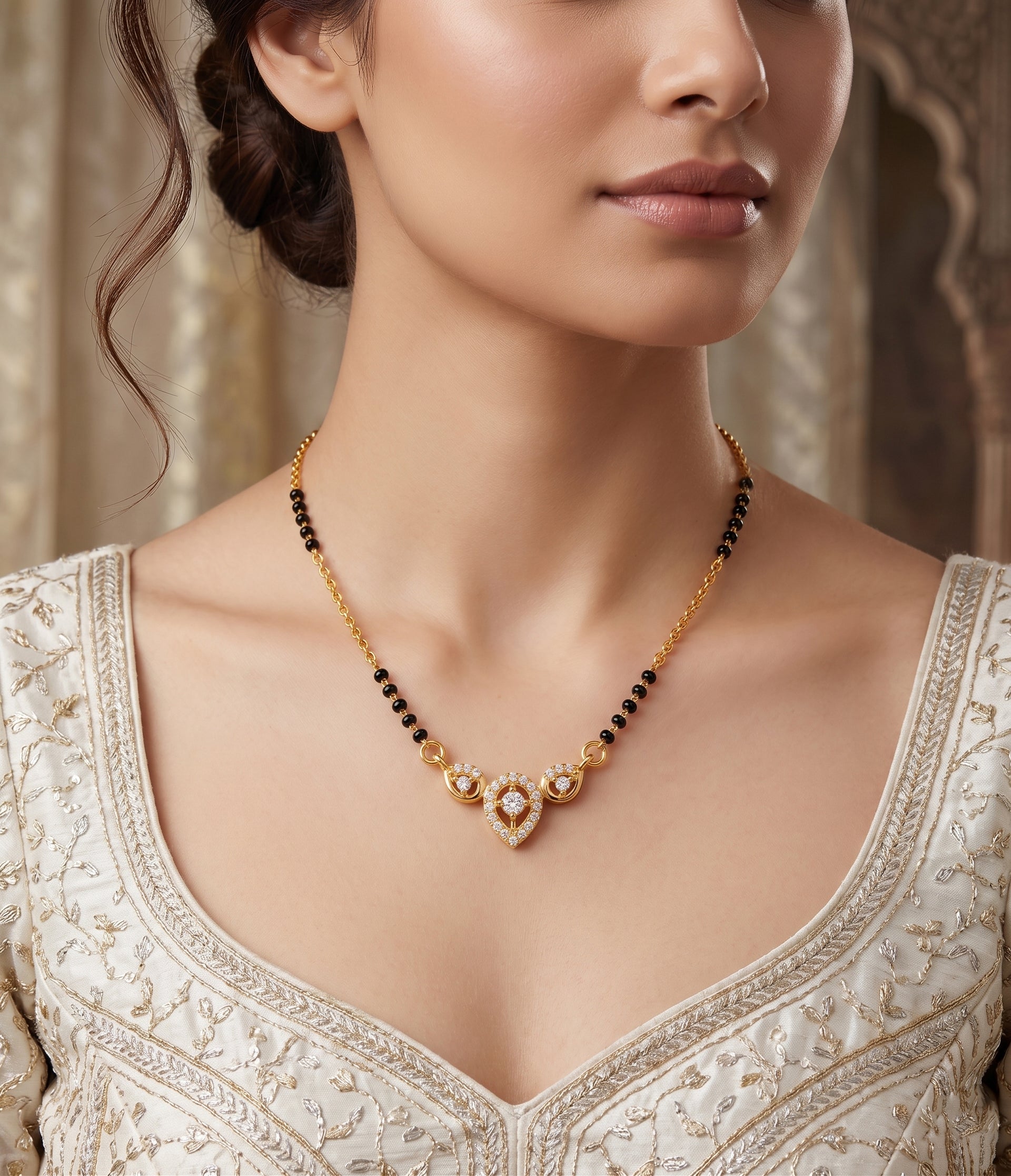 Golden Trio Sparkle Mangalsutra
