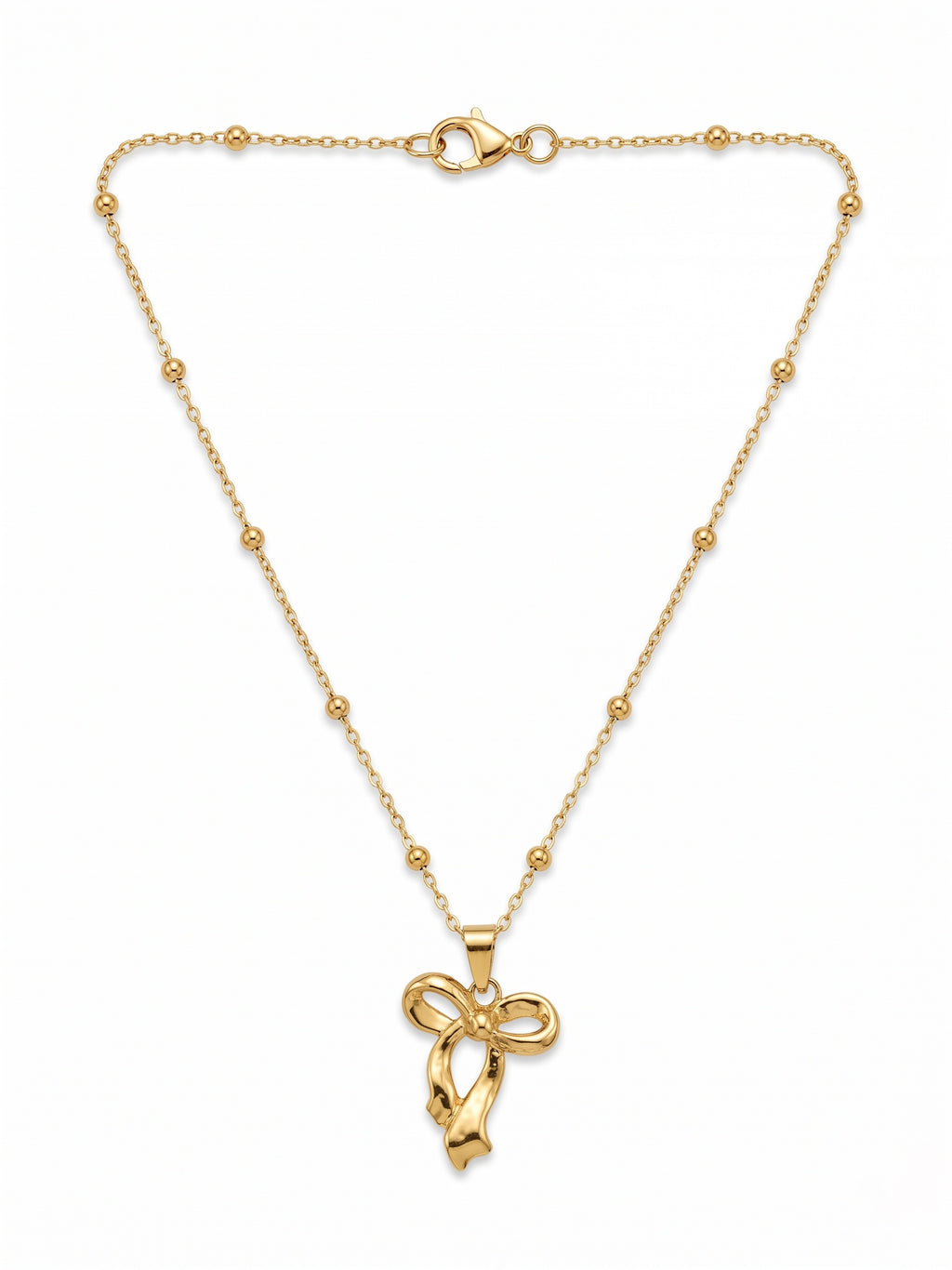 Elegant Ribbon Bow Luxury Necklace