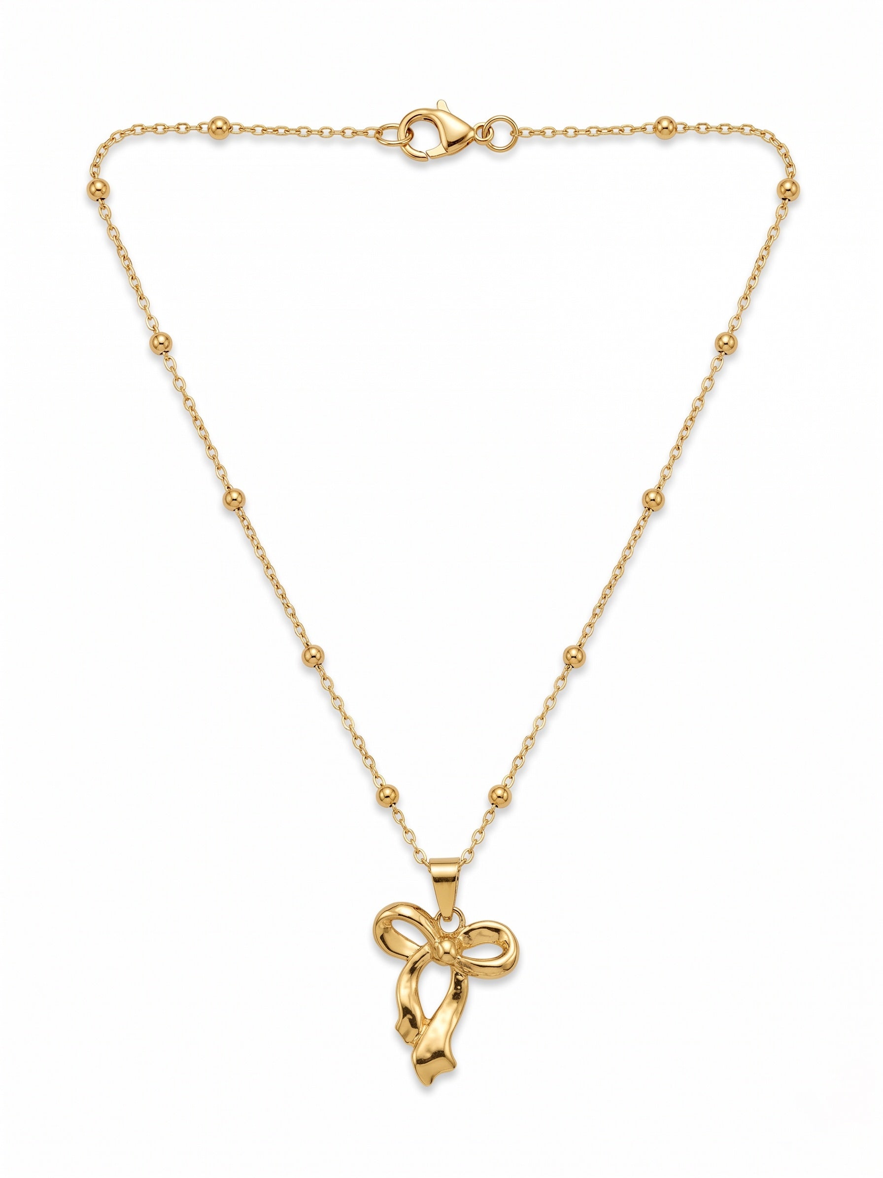 Elegant Ribbon Bow Luxury Necklace