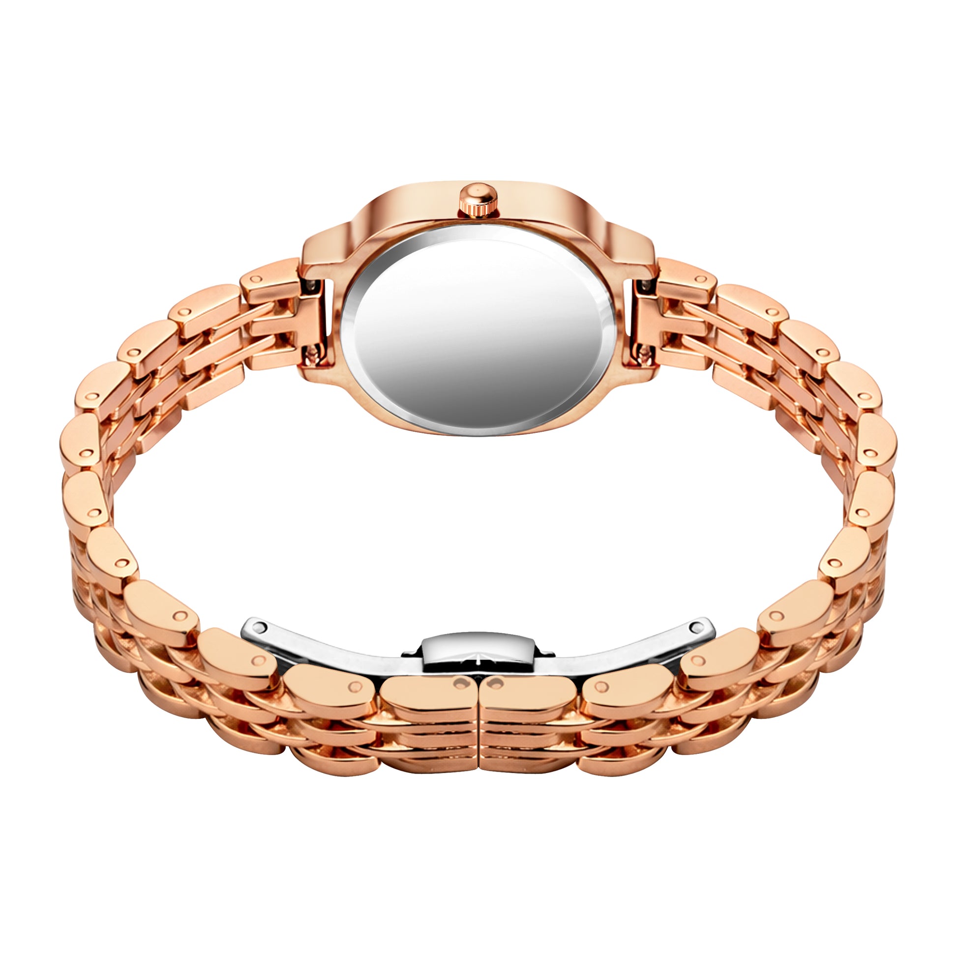 Luxury Rose Gold Square Watch for Women – Premium Diamond-Cut Glass Analog Watch with Black Dial