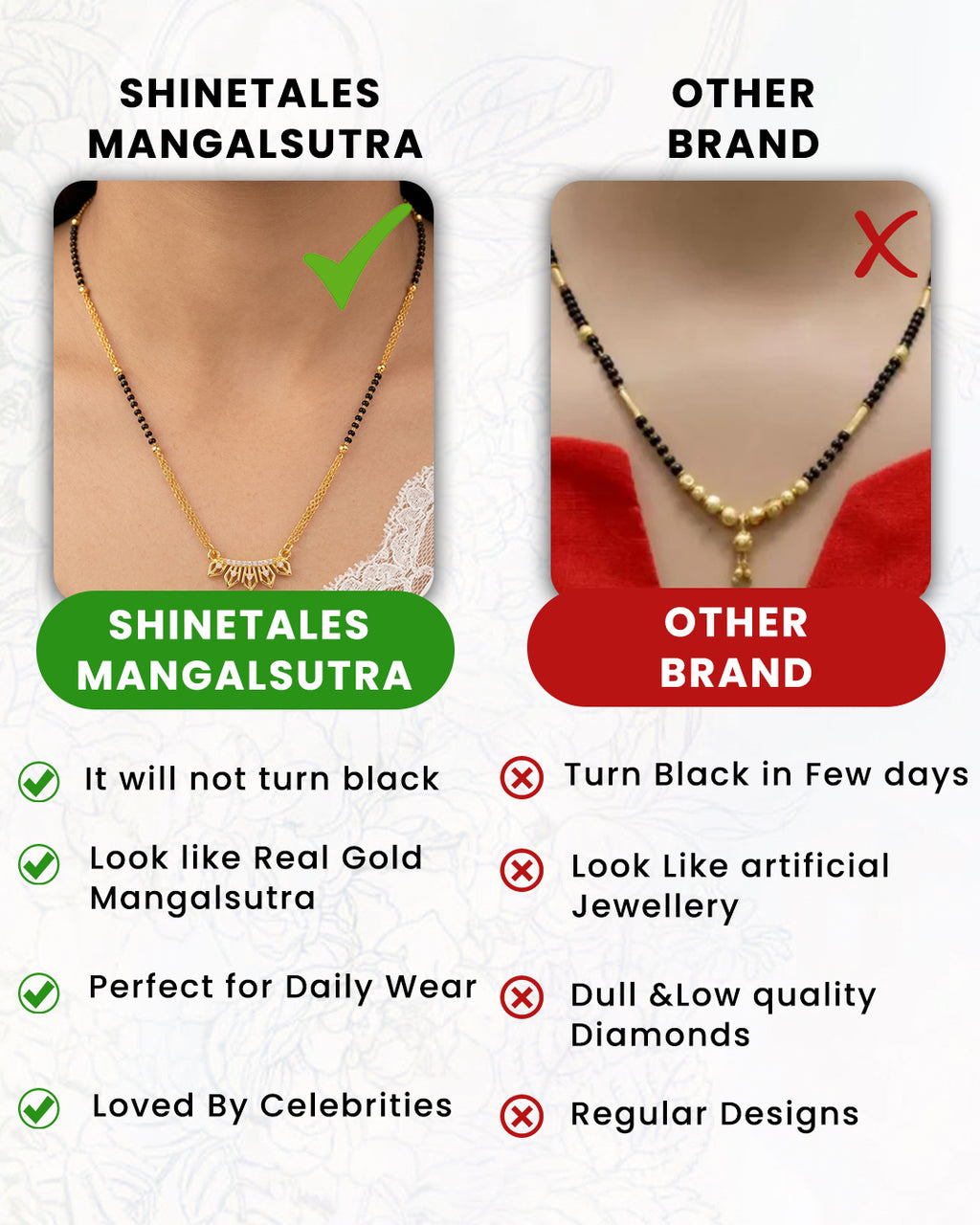 Elegant Heart Drop Gold Plated Mangalsutra Necklace