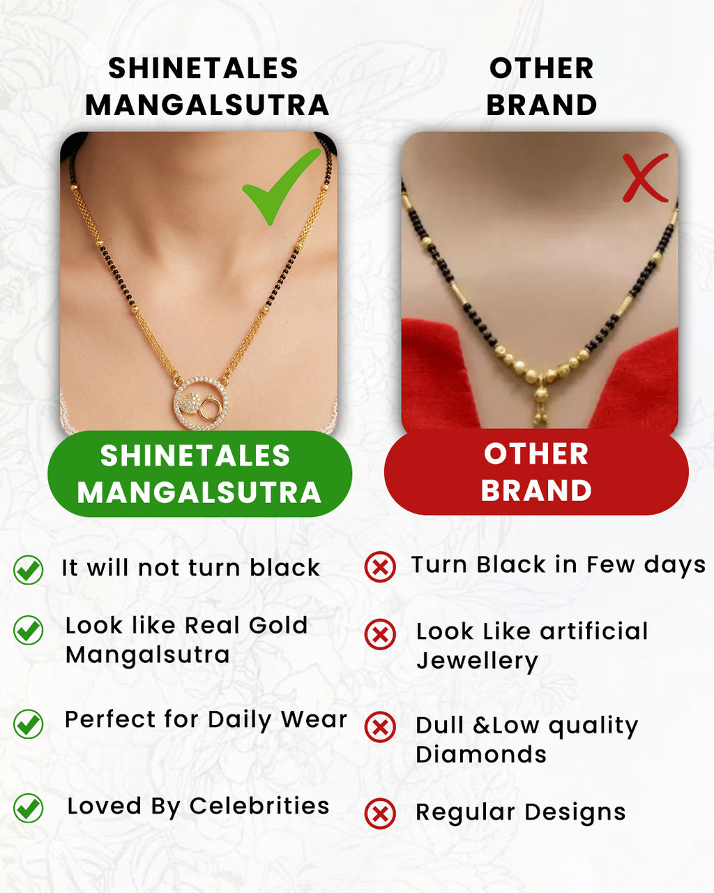Eternal Bond Circular Halo Mangalsutra with Interlocking Hearts