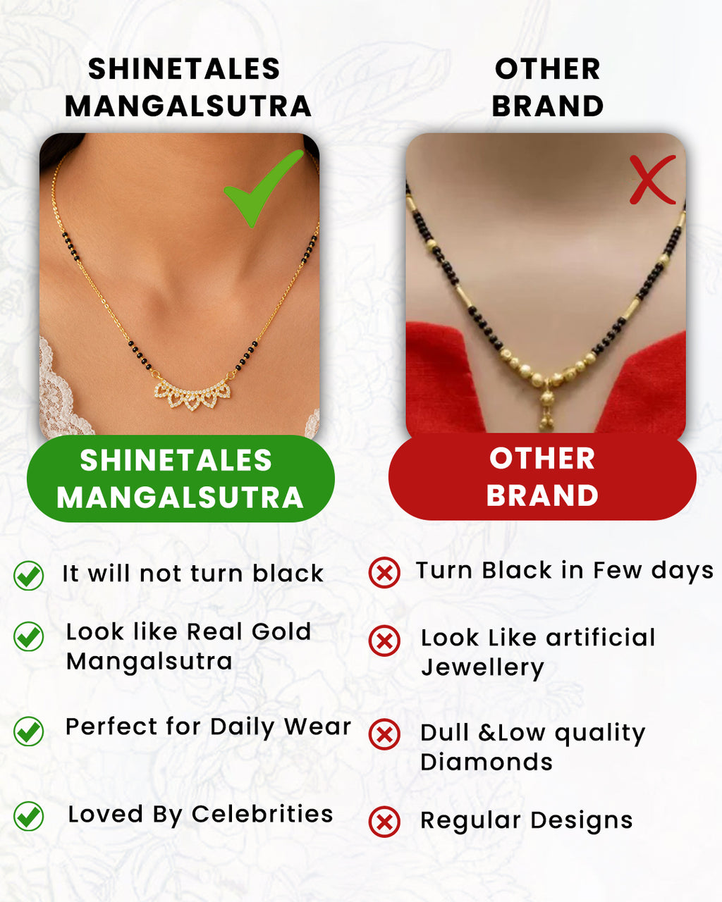 Contemporary Leaf-Pattern Gold Mangalsutra