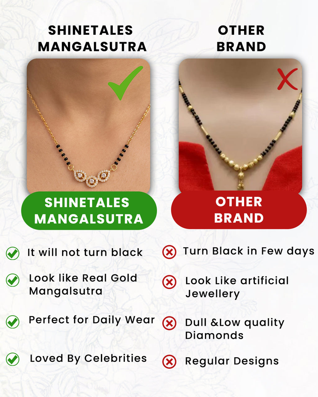 Pear-Cut Sparkle Gold Chain Mangalsutra