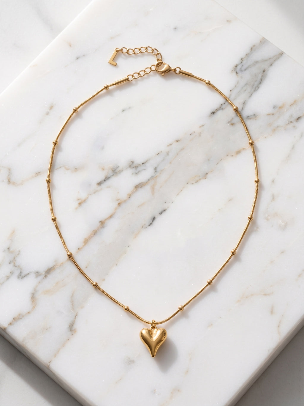 The Lumina Puffed Heart Pendant Necklace