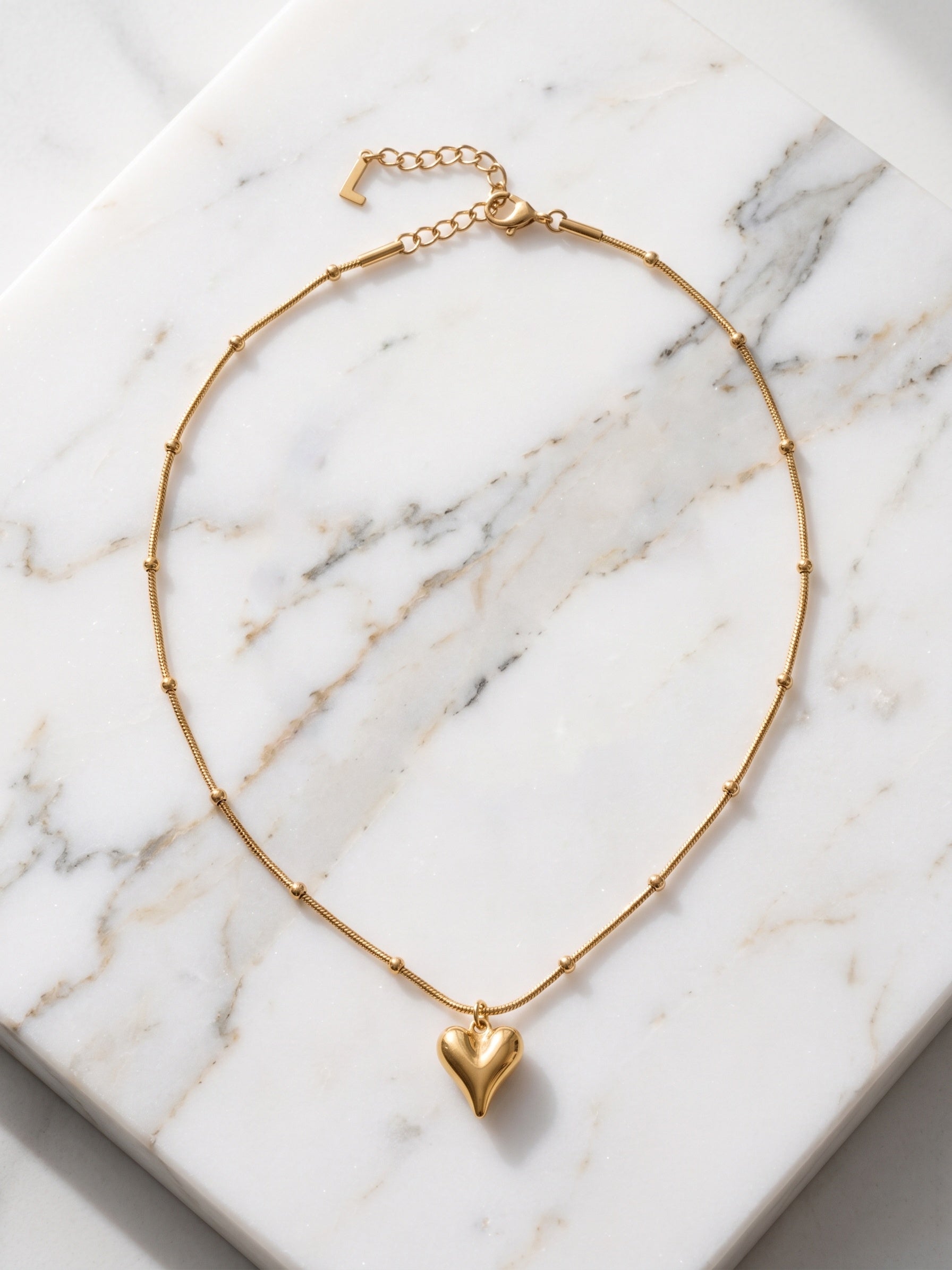The Lumina Puffed Heart Pendant Necklace