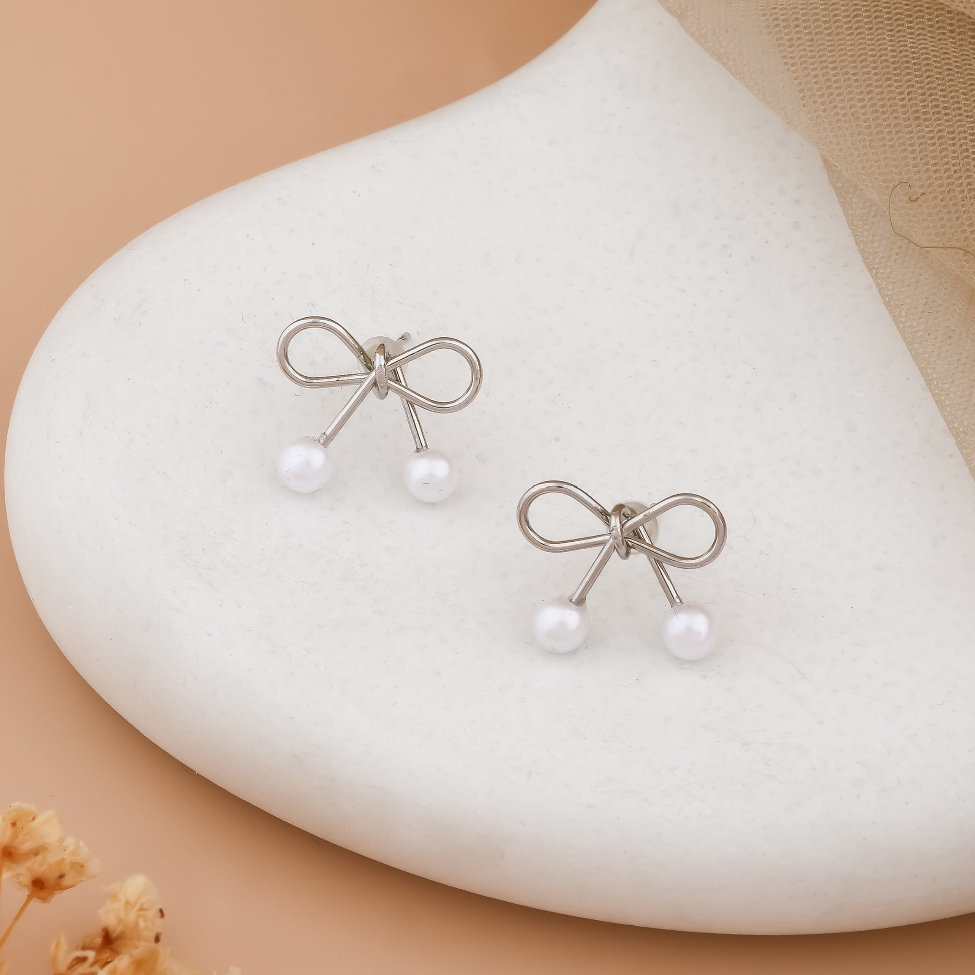 Bow & Pearl Earrings