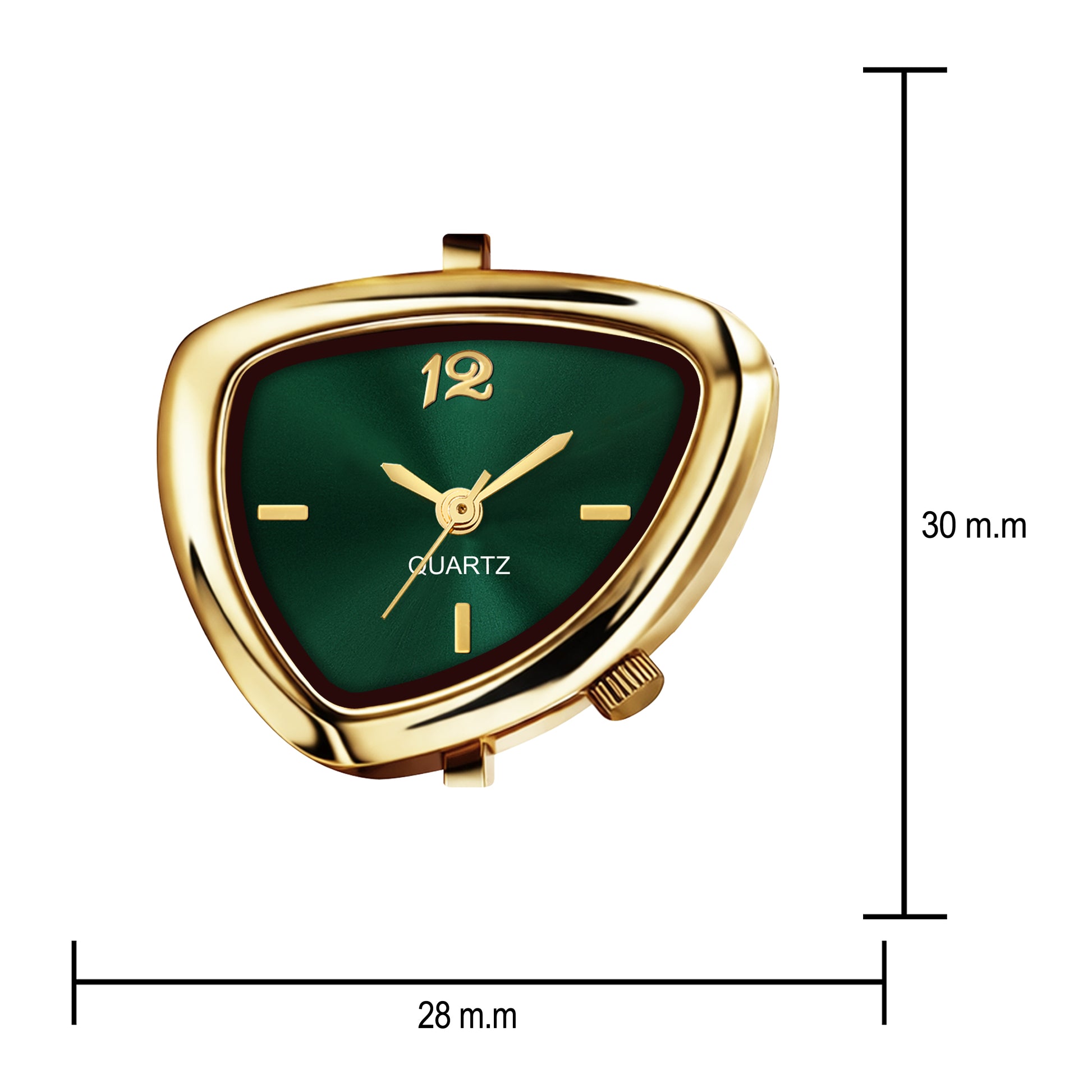 Luxury Geometric Emerald Green Crystal Bracelet Watch for Women – Premium Gold-Plated Asymmetric Dial Analog Watch