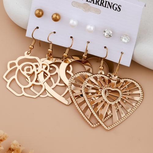 Bloom & Heart Earring Combo Set